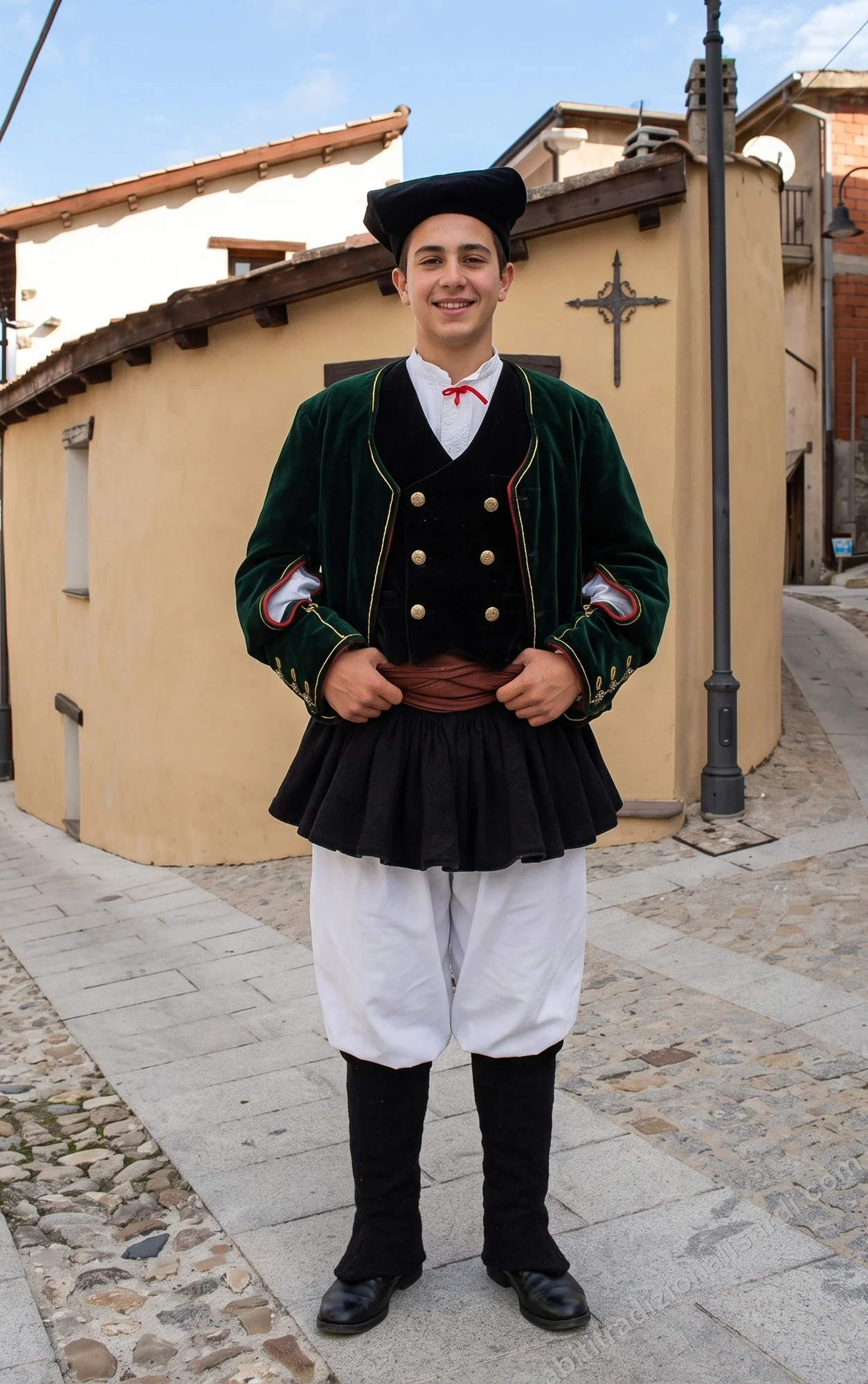Details of the traditional dress and costume of Gadoni - men&rsquo;s festive dress